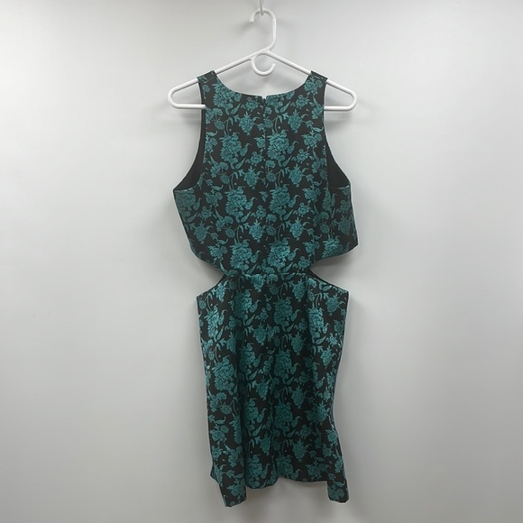 NWT Anthropologie Hutch Floral Jacquard Cut-Out Mini Dress Baroque Blue Black 14 - Picture 7 of 13